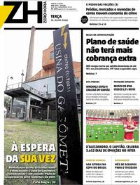 Capa do jornal Zero Hora 31/07/2018