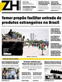 Capa do jornal Zero Hora 01/01/2019