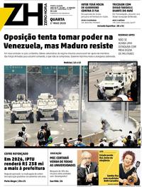 Capa do jornal Zero Hora 01/05/2019