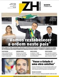 Capa do jornal Zero Hora 02/01/2019