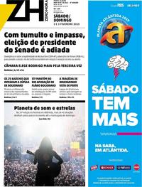 Capa do jornal Zero Hora 02/02/2019