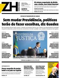 Capa do jornal Zero Hora 03/01/2019