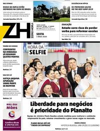 Capa do jornal Zero Hora 03/05/2019