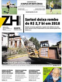 Capa do jornal Zero Hora 06/03/2019