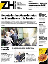 Capa do jornal Zero Hora 10/05/2019