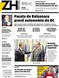 Capa do jornal Zero Hora 12/04/2019