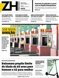 Capa do jornal Zero Hora 15/02/2019