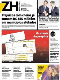 Capa do jornal Zero Hora 17/01/2019