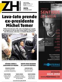 Capa do jornal Zero Hora 22/03/2019