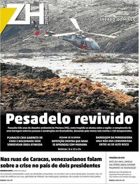 Capa do jornal Zero Hora 26/01/2019