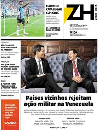 Capa do jornal Zero Hora 26/02/2019