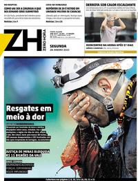 Capa do jornal Zero Hora 28/01/2019