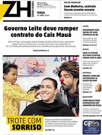 Capa do jornal Zero Hora 30/04/2019