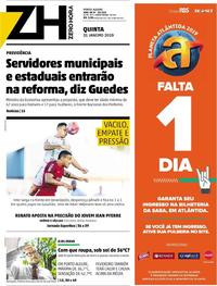 Capa do jornal Zero Hora 31/01/2019