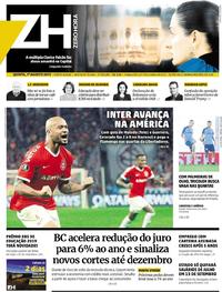 Capa do jornal Zero Hora 01/08/2019