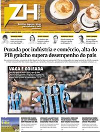 Capa do jornal Zero Hora 02/08/2019