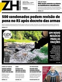 Capa do jornal Zero Hora 04/06/2019