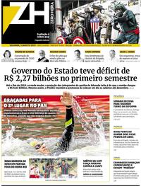 Capa do jornal Zero Hora 05/08/2019