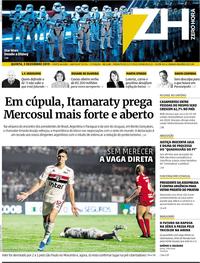 Capa do jornal Zero Hora 05/12/2019
