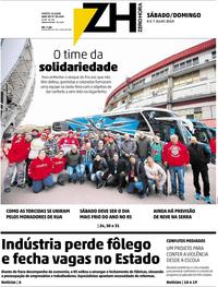Capa do jornal Zero Hora 06/07/2019