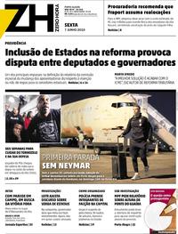 Capa do jornal Zero Hora 07/06/2019