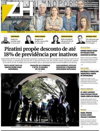 Capa do jornal Zero Hora 08/10/2019