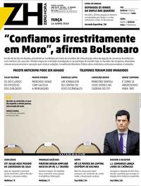 Capa do jornal Zero Hora 11/06/2019