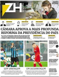 Capa do jornal Zero Hora 11/07/2019