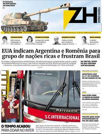 Capa do jornal Zero Hora 11/10/2019