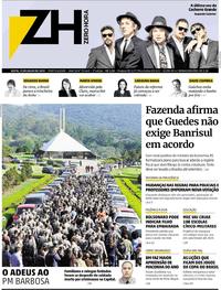 Capa do jornal Zero Hora 12/07/2019