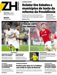 Capa do jornal Zero Hora 13/06/2019