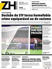 Capa do jornal Zero Hora 14/06/2019
