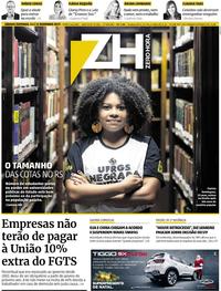 Capa do jornal Zero Hora 14/12/2019