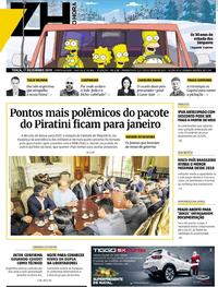 Capa do jornal Zero Hora 17/12/2019