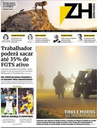 Capa do jornal Zero Hora 18/07/2019