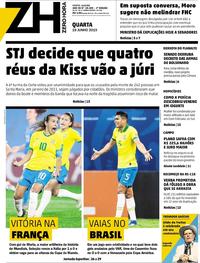 Capa do jornal Zero Hora 19/06/2019