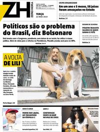 Capa do jornal Zero Hora 21/05/2019