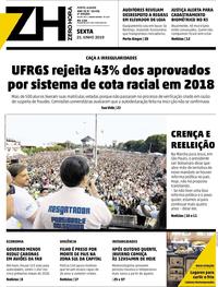 Capa do jornal Zero Hora 21/06/2019
