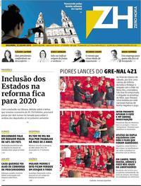 Capa do jornal Zero Hora 23/07/2019