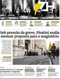 Capa do jornal Zero Hora 27/11/2019