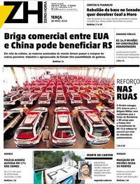 Capa do jornal Zero Hora 28/05/2019