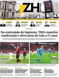 Capa do jornal Zero Hora 28/11/2019