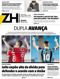 Capa do jornal Zero Hora 30/05/2019