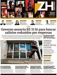 Capa do jornal Zero Hora 02/04/2020