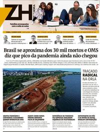 Capa do jornal Zero Hora 02/06/2020