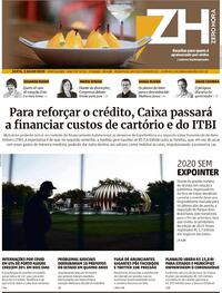 Capa do jornal Zero Hora 03/07/2020