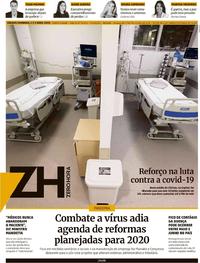 Capa do jornal Zero Hora 04/04/2020
