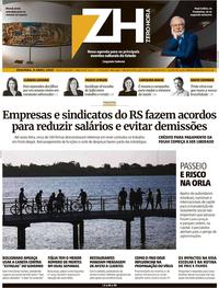 Capa do jornal Zero Hora 06/04/2020