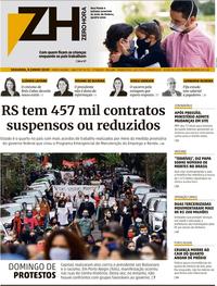 Capa do jornal Zero Hora 08/06/2020