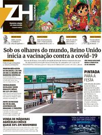 Capa do jornal Zero Hora 08/12/2020